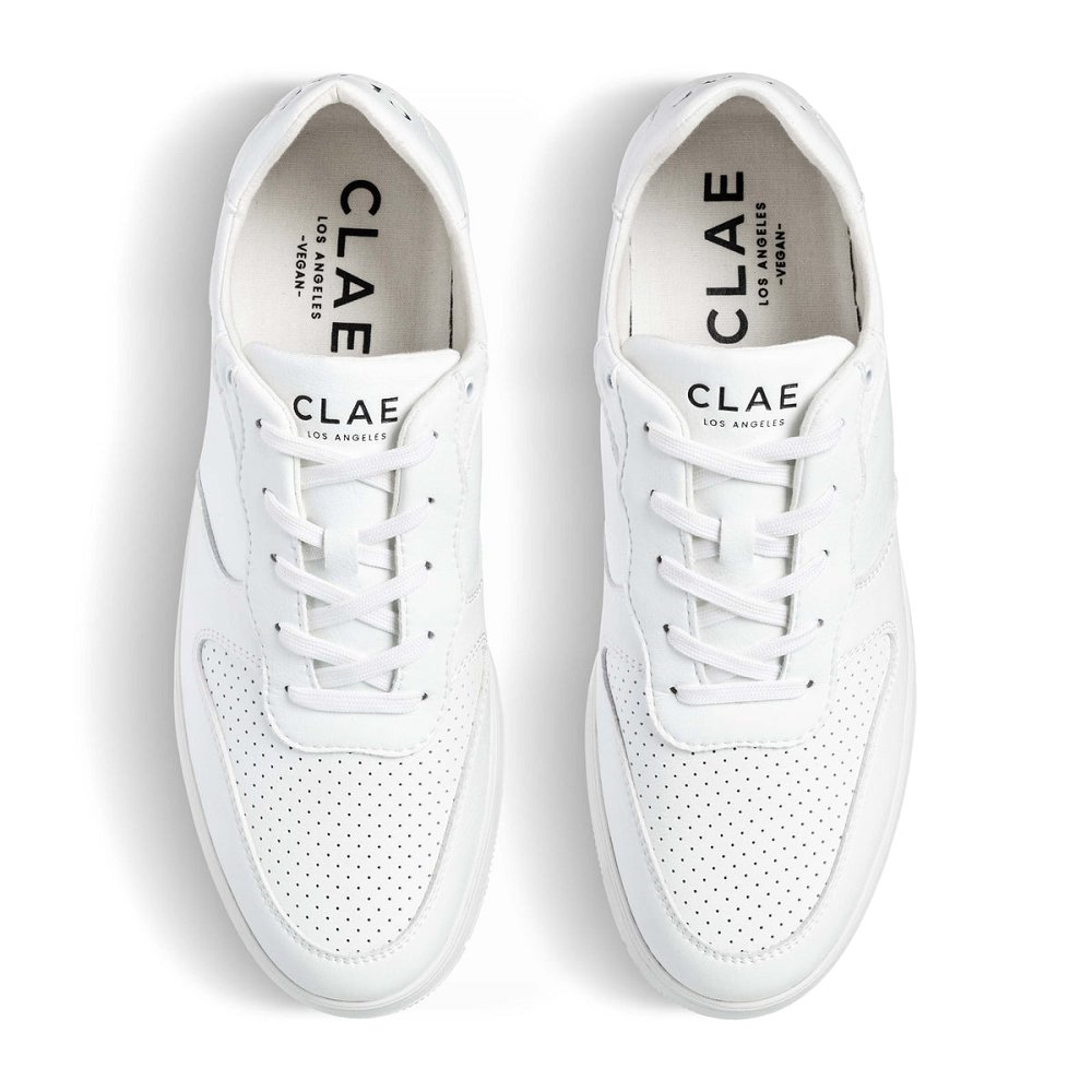 CLAE MALONE VEGAN Shoes Mens USA657-Z43 In Triple White Vegan